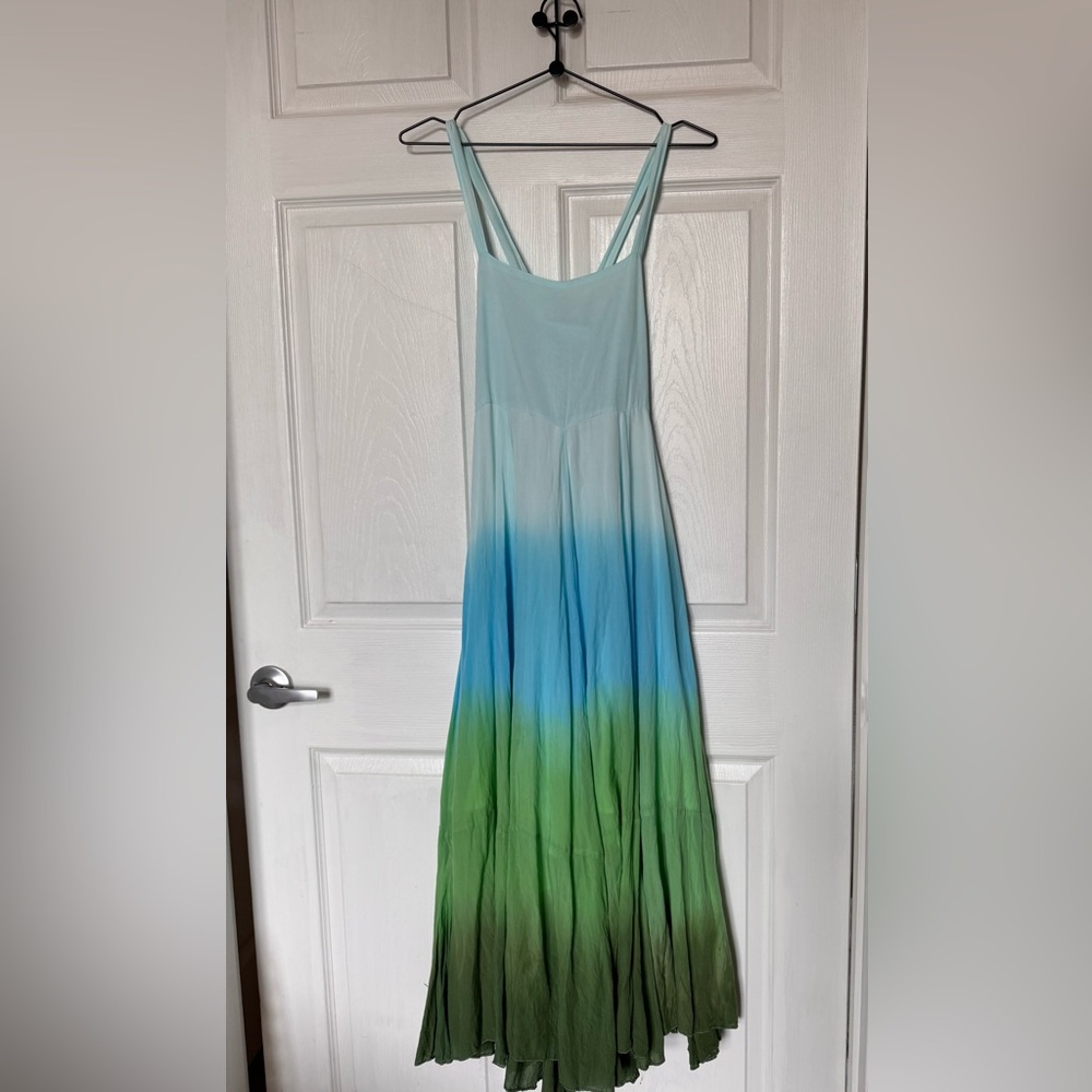 SWF | Dresses | Swf Apron Square Neck Ombre Tie Dye Dress